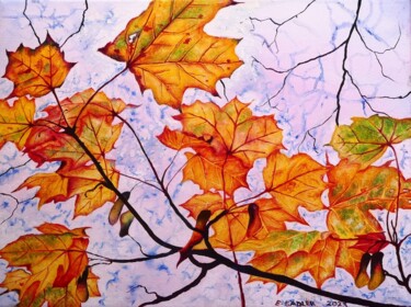 Autumns' Gold Painting titled "Autumns' Gold" by Elizabeth Sadler, Original Artwork, Oil Mounted on Wood Stretcher frame