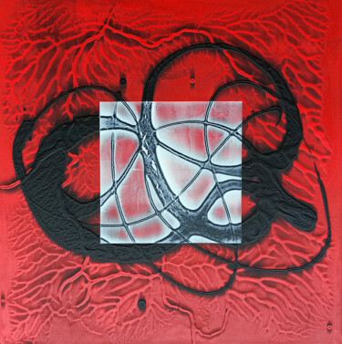 Peinture Série 2 (référence : CJS-S2-N13042023) Painting titled "Peinture Série 2 (r…" by Christopher Schmitt, Original Artwork, Acrylic Mounted on Wood Stretcher frame