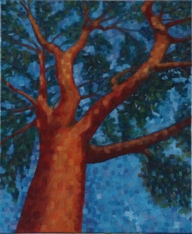 Painting titled "force intérieure" by Fabienne Choyau, Original Artwork, Acrylic Mounted on Wood Stretcher frame