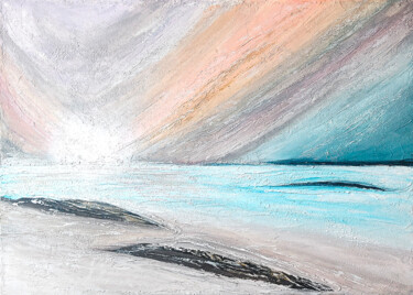 Painting titled "Dawn" by Yuliya Zhuk, Original Artwork, Acrylic Mounted on Wood Stretcher frame