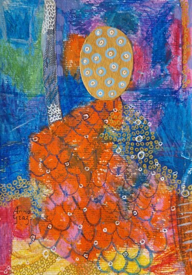 La demoiselle près du ruisseau d'hiver Peinture intitulée "La demoiselle près…" par Anna Grazi, Œuvre d'art originale, Acrylique