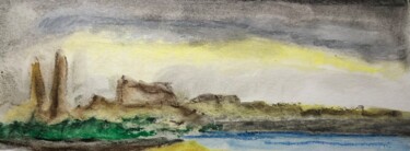 「Paysage imaginaire 4」というタイトルの絵画 Michel Teuléによって, オリジナルのアートワーク, パステル