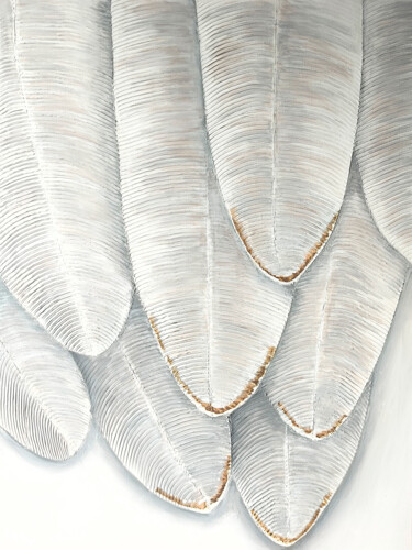 Pintura intitulada "Feathers" por Yuliya Zhuk, Obras de arte originais, Acrílico Montado em Armação em madeira