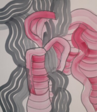Painting titled "蛤蜊" by Zhao Le Men, Original Artwork, Gouache