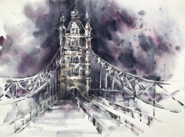 "Tower bridge" başlıklı Tablo Galina Poloz tarafından, Orijinal sanat, Suluboya