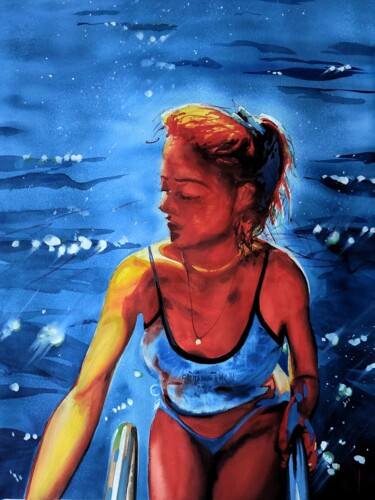 Pittura intitolato "Solveig" da Manu Toxxic, Opera d'arte originale, Acquarello