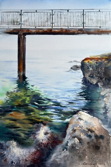 "Sea Coast Bridge" başlıklı Tablo Eugenia Gorbacheva tarafından, Orijinal sanat, Suluboya