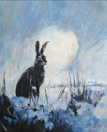 绘画 标题为“Winter's Moon” 由William Oxer, 原创艺术品, 丙烯