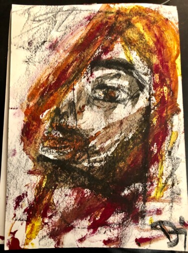 Painting titled "Regarde" by Julien Danaux (Artdanaux), Original Artwork, Watercolor