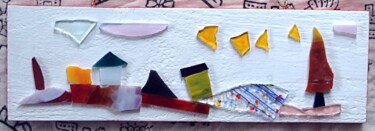 Κολάζ με τίτλο "Yellow birds-A coll…" από Terushige Matsumoto, Αυθεντικά έργα τέχνης, Κολάζ Τοποθετήθηκε στο Ξύλινο πάνελ