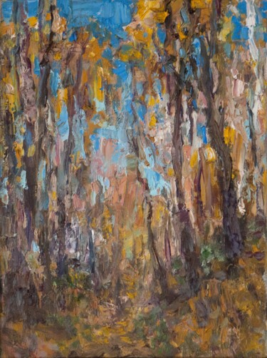 绘画 标题为“In the ravine” 由Alexander Dolosov, 原创艺术品, 油 安装在木质担架架上