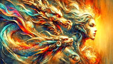 数字艺术 标题为“Couleur Dragon” 由Tthomopoulos, 原创艺术品, AI生成的图像