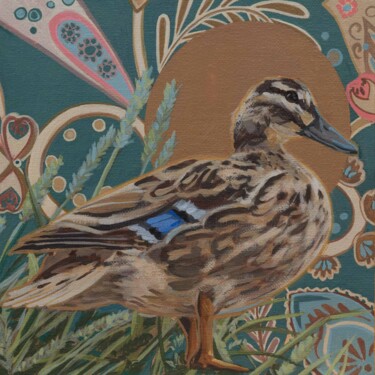 Peinture intitulée "Ente" par Sandra Kolondam, Œuvre d'art originale, Acrylique