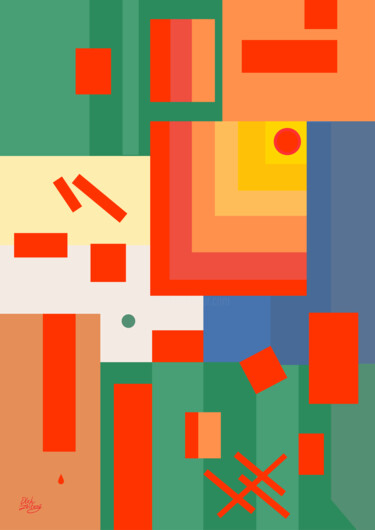 Digitale Kunst getiteld "Summer" door Oleh Zeitung, Origineel Kunstwerk, Digitaal Schilderwerk