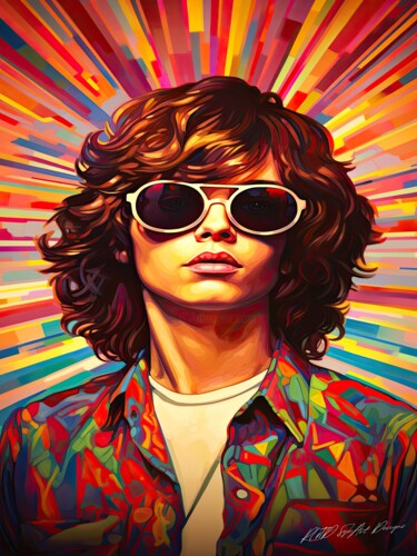 Disco Star - Retro Guy With Glasses Digital Arts titled "Disco Star - Retro…" by Sykart Designs, Original Artwork, AI generated image