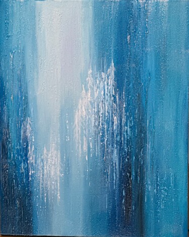 Painting titled "Winter magical fore…" by Larisa Robins, Original Artwork, Acrylic Mounted on Wood Stretcher frame