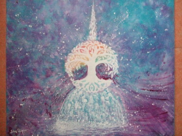 Peinture intitulée "La source divine" par John Regnier, Œuvre d'art originale, Acrylique Monté sur Carton