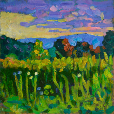 Landscape from Stupnytsia village. Etude No. 11 Painting titled "Landscape from Stup…" by Mykola Kozlovskyi, Original Artwork, Oil Mounted on Cardboard