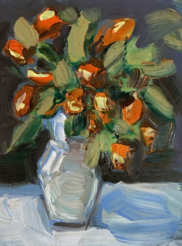 BOUQUET OF OLIVE BRANCHES. Painting titled "BOUQUET OF OLIVE BR…" by Vita Schagen, Original Artwork, Oil