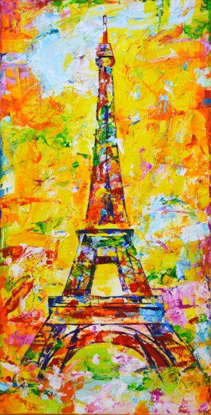 Eiffel Tower. Paris. Peinture intitulée "Eiffel Tower. Paris." par Iryna Kastsova, Œuvre d'art originale, Acrylique Monté sur Châssis en bois