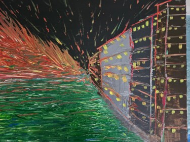 Inexorablement Painting titled "Inexorablement" by Patrick Lameynardie, Original Artwork, Acrylic Mounted on Wood Stretcher frame