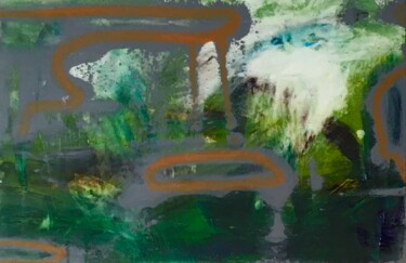 Malerei mit dem Titel "The landing" von Ulrich Thomas, Original-Kunstwerk, Acryl