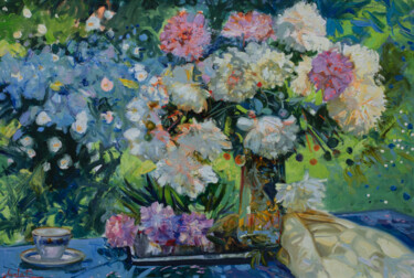 Painting titled "Still Life With Peo…" by Khanlar Asadullayev, Original Artwork, Oil