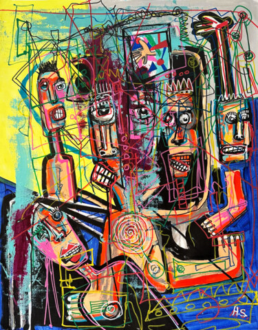 Schilderij getiteld "Unrest" door Henry Stewart, Origineel Kunstwerk, Acryl