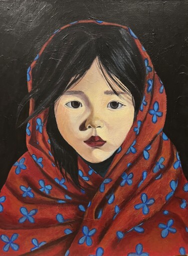绘画 标题为“The girl in the hea…” 由Nina Grighel, 原创艺术品, 丙烯
