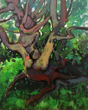 Peinture intitulée "''The tree''" par Raffi Ghazaryan, Œuvre d'art originale, Acrylique Monté sur Châssis en bois