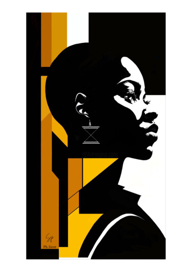 数字艺术 标题为“Femme africaine” 由Philippe Sirot, 原创艺术品, 数字拼贴