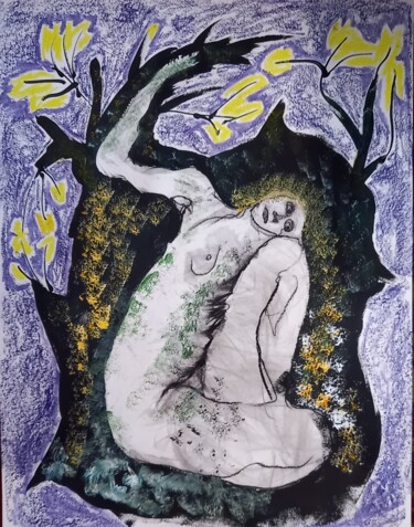 Disegno intitolato "fusion 1" da Evelyne Cassan, Opera d'arte originale, Pastello