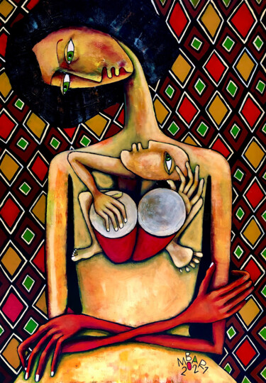 Painting titled "Heartbeat" by Mikhail Baranovskiy, Original Artwork, Acrylic Mounted on Wood Stretcher frame
