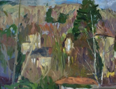 Pittura intitolato "La maison de Joan M…" da Olga Richir, Opera d'arte originale, Olio
