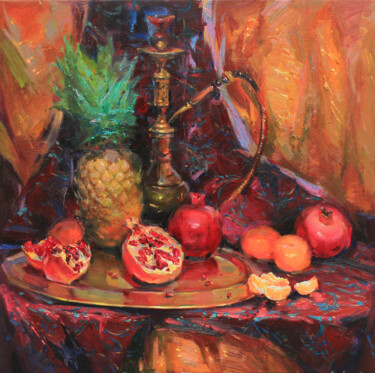 Malarstwo zatytułowany „Still life with pin…” autorstwa Alisa Onipchenko-Cherniakovska, Oryginalna praca, Olej Zamontowany n…
