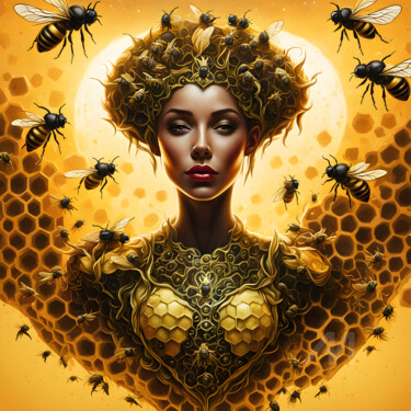 数字艺术 标题为“THE QUEEN BEE” 由Graphicnoir, 原创艺术品, AI生成的图像