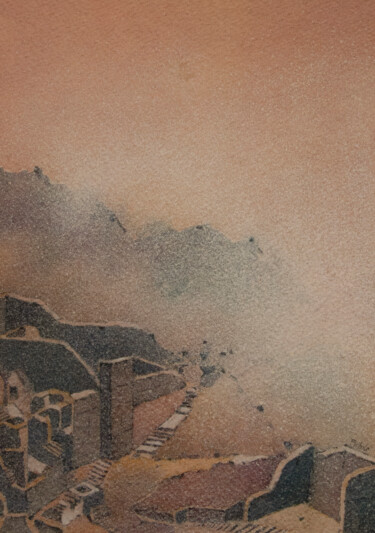 Painting titled "FOG II" by Iñaki Martinez De Arbulo, Original Artwork, Watercolor