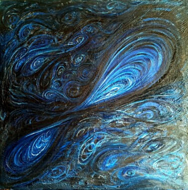 Painting titled "The circle" by Fangyuan Zhang, Original Artwork, Oil