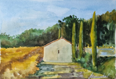 Gadagne. Sud de la France. Etude 2. Peinture intitulée "Gadagne. Sud de la…" par Ekaterina Moshkova (JTE_projections), Œuvre d'art originale, Aquarelle