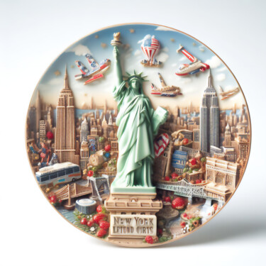 Arte digital titulada "NY" por Josep Domènech, Obra de arte original, Imagen generada por IA Montado en Cartulina