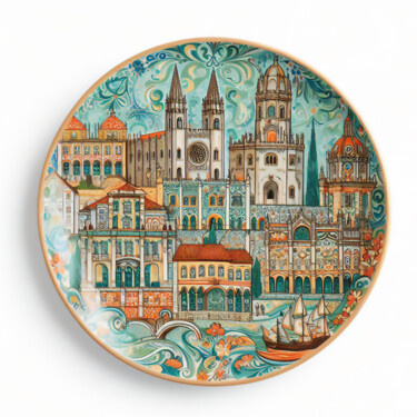 Arte digital titulada "LISBOA" por Josep Domènech, Obra de arte original, Imagen generada por IA Montado en Cartulina