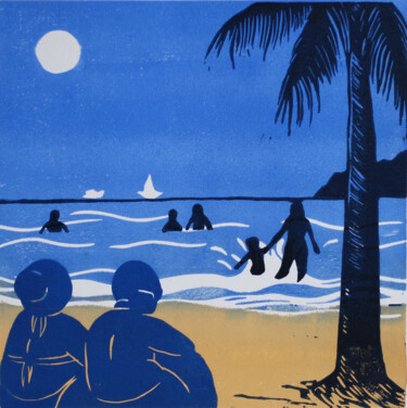 Printmaking titled "Crépuscule" by Romane Kleindienst, Original Artwork, Linocuts
