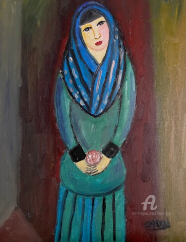 "Marina, au détour du chemin" Malerei mit dem Titel ""Marina, au détour…" von Claire Marie Gay, Original-Kunstwerk, Öl Auf Holzplatte montiert
