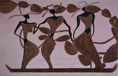 MADAMES 「MADAMES」というタイトルの絵画 Ali Kasapによって, オリジナルのアートワーク, アクリル ウッドストレッチャーフレームにマウント