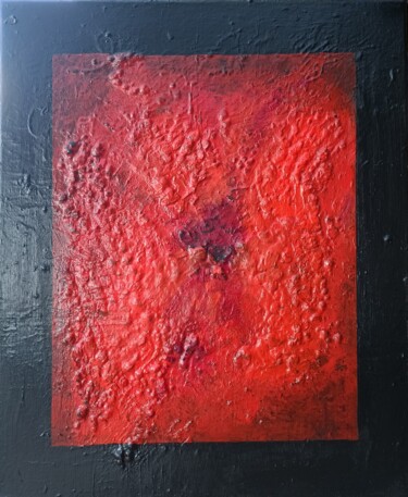 Peinture intitulée "LE ROUGE ET NOIR" par Christiane Hess (CHRYSTAL), Œuvre d'art originale, Acrylique Monté sur Châssis en…