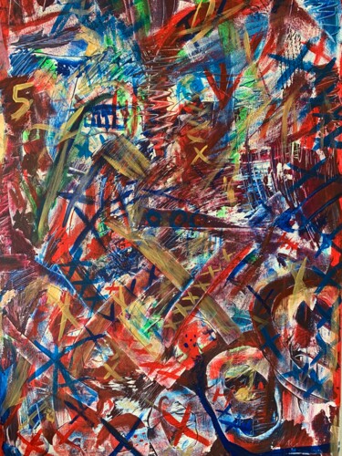 UNDERGROUND CONNECTION Painting titled "UNDERGROUND CONNECT…" by Ali Kasap, Original Artwork, Acrylic Mounted on Wood Stretcher frame