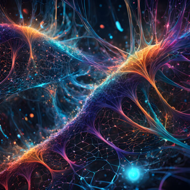 Matrice de l'algorithme neuronal Arts numériques intitulée "Matrice de l'algori…" par Graphicnoir, Œuvre d'art originale, Image générée par l'IA