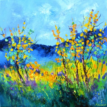 Malerei mit dem Titel "Colourful summer" von Pol Ledent, Original-Kunstwerk, Öl Auf Keilrahmen aus Holz montiert