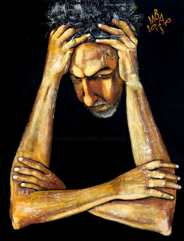 Painting titled "Vicious circle" by Mikhail Baranovskiy, Original Artwork, Acrylic Mounted on Wood Stretcher frame