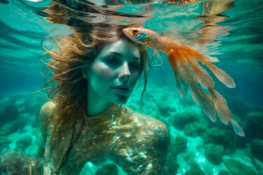 Digital Arts titled "Mermaid No.1" by Ninn, Original Artwork, AI generated image